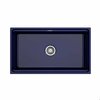 Bocchi Contempo Workstation Apron Front Fireclay 33 in. Single Bowl Kitchen Sink in Sapphire Blue 1504-010-0120